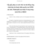 Cấp giấy phép xả nước thải vào hệ thống công trình thủy lợi thuộc thẩm quyền của UBND các tỉnh, Thành phố trực thuộc Trung ương; mã số hồ sơ 148223