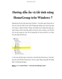 Hướng dẫn ẩn và tắt tính năng HomeGroup trên Windows 7