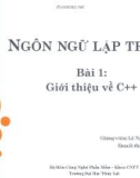 Bài giảng Ngôn ngữ lập trình: Bài 1 - Lê Nguyễn Tuấn Thành