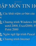 NHẬP MÔN TIN HỌC