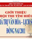 Giá trị văn hóa - lịch sữ đồng nai 2011