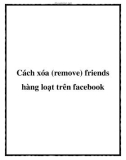 cách xóa (remove) friends hàng loạt trên fac