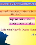 Bài giảng Đại số 10 chương 4 bài 4: Bất phương trình bậc nhất hai ẩn