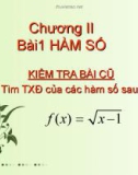 Bài giảng Đại số 10 - Bài 1: Hàm số