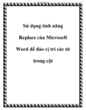 Sử dụng tính năng Replace của Microsoft Word để đảo vị trí các - từ trong cột