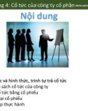 Bài giảng Chương 4: Cổ tức của công ty cổ phần