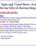 Bài giảng Bài 6: Ngôn ngữ Visual Basic và một số thủ tục biến cố thường dùng