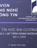 Bài giảng Tin học đại cương - Bài 5: Hàm