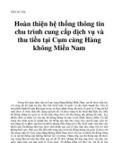 BẢNG TÓM TẮT ĐỀ TÀI TÊN ĐỀ TÀI: Hoàn thiện hệ thống thông tin chu trình cung cấp dịch vụ và thu tiền tại Cụm cảng Hàng không Miền Nam