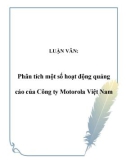 LUẬN VĂN: Phân tích một số hoạt động quảng cáo của Công ty Motorola Việt Nam