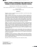 Kiểm soát đường thở trong nội soi đường hô hấp trẻ em tại Bệnh viện Sản nhi Nghệ An