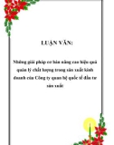 LUẬN VĂN: Những giải pháp cơ bản nâng cao hiệu quả quản lý chất lượng trong sản xuất kinh doanh của Công ty quan hệ quốc tế đầu tư sản xuất