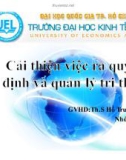 Tiểu luận: Cải thiện việc ra quyết định và quản lý tri thức