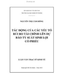 Luận văn Thạc sĩ Kinh tế: Tác động của các yếu tố rủi ro tài chính lên dự báo tỷ suất sinh lợi cổ phiếu