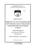 Luận văn Thạc sĩ Quản trị kinh doanh: Nghiên cứu các yếu tố ảnh hưởng đến quyết định mua sắm của khách hàng tại hệ thống siêu thị Co.op mart ở TPHCM