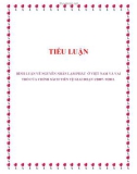 TIỂU LUẬN: BÌNH LUẬN VỀ NGUYÊN NHÂN LẠM PHÁT Ở VIỆT NAM VÀ VAI TRÒ CỦA CHÍNH SÁCH TIỀN TỆ GIAI ĐOẠN 1/2007- 9/2011