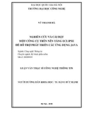 Luận văn Thạc sĩ Công nghệ thông tin: 'Nghiên cứu và cài đặt một công cụ trên nền tảng Eclipse để hỗ trợ phát triển các ứng dụng Java