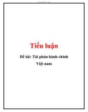 Tiểu luận: Tài phán hành chính Việt Nam