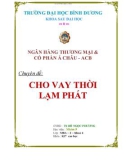 Chuyên đề: Cho vay thời lạm phát