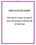 Luận văn Nền kinh tế tri thức của một số nước trên thế giới và bài học đối với Việt Nam 