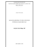 Luận văn Thạc sĩ Chủ nghĩa khoa học xã hội: Xây dựng đời sống văn hóa tinh thần ở Tỉnh Bắc Giang hiện nay