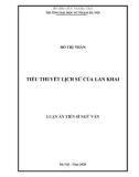 Luận án Tiến sĩ Ngữ văn: Tiểu thuyết lịch sử của Lan Khai