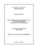 Tóm tắt luận văn thạc sĩ: Phát triển doanh nghiệp nhỏ và vừa ngành công nghiệp trên địa bàn tỉnh Bình Định