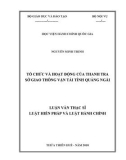 Luận văn Thạc sĩ Luật Hiến Pháp và Luật Hành Chính: Tổ chức và hoạt động của Thanh tra Sở Giao thông vận tải tỉnh Quảng Ngãi