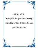 Tiểu luận: Lạm phát ở Việt Nam và những giải pháp cơ bản để kiềm chế lạm phát ở Việt Nam