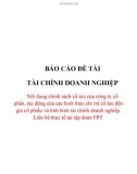 báo cáo đề tài Nội dung chính sách cổ tức của công ty cổ phần tác động của các hình thức chi trả cổ tức đến giá cổ phiếu và tình hình tài chính doanh nghiệp