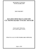 Tóm tắt Luận án Tiến sĩ Khoa học chính trị: Bản lĩnh chính trị của sinh viên các trường đại học vùng Bắc Trung Bộ