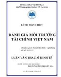 Luận văn Thạc sĩ Kinh tế: Đánh giá môi trường tài chính Việt Nam