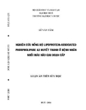 Luận án Tiến sĩ Y học: Nghiên cứu nồng độ Lipoprotein-Associated Phospholipase A2 huyết thanh ở bệnh nhân nhồi máu não giai đoạn cấp