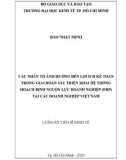 Luận án Tiến sĩ Kinh tế: Các nhân tố ảnh hưởng đến lợi ích kế toán trong giai đoạn sau triển khai hệ thống hoạch định nguồn lực doanh nghiệp (ERP) tại các doanh nghiệp Việt Nam