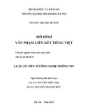 Luận án Tiến sĩ Công nghệ thông tin: Mô hình văn phạm liên kết tiếng Việt