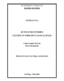 Tóm tắt Luận văn Thạc sĩ ngành Kế toán: Kế toán trách nhiệm tại Công ty TNHH MTV Cao su Ea H'leo