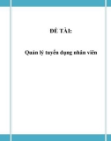 Đồ án: Phân tích thiết kế hệ thống - Quản lý tuyển dụng nhân viên