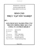 Báo cáo thực tập tốt nghiệp: Giải pháp đẩy mạnh công tác truyền thông hiệu quả tại công ty Cổ phần Bigbuy