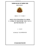 Khóa luận tốt nghiệp: Phân tích tình hình tài chính tại công ty TNHH Huỳnh Thanh Sơn