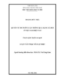 Luận văn Thạc sĩ Luật học: Quyền tự do ngôn luận thông qua mạng xã hội ở Việt Nam hiện nay