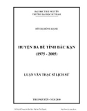 Luận văn: HUYỆN BA BỂ TỈNH BẮC KẠN (1975 - 2005)