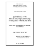 Luận văn Thạc sĩ Luật học: Quản lý nhà nước đối với hoạt động đối ngoại từ thực tiễn tỉnh Quảng Bình