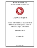 Luận văn Thạc sĩ Quản lý kinh tế: Nghiên cứu và đề xuất giải pháp phát triển nguồn nhân lực của Công ty Kho vận Đá Bạc - Vinacomin