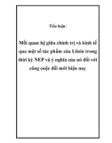 Tiểu luận: Mối quan hệ giữa chính trị và kinh tế qua một số tác phẩm của Lênin trong thời kỳ NEP và ý nghĩa của nó đối với công cuộc đổi mới hiện nay