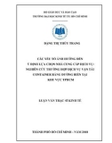 Luận văn Thạc sĩ Kinh tế: Các yếu tố ảnh hưởng đến ý định lựa chọn nhà cung cấp dịch vụ - Nghiên cứu trường hợp dịch vụ vận tải container hàng hóa bằng đường biển tại khu vực TPHCM