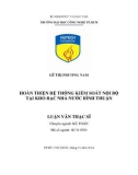 Luận văn Thạc sĩ Kế toán: Hoàn thiện hệ thống kiểm soát nội bộ tại Kho bạc Nhà nước Bình Thuận