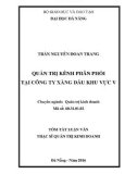 Tóm tắt Luận văn Thạc sĩ Quản trị kinh doanh: Quản trị kênh phân phối tại Công ty Xăng dầu khu vực V