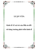 LUẬN VĂN: Kinh tế về vai trò của Đầu tư đối với tăng trưởng phát triển kinh tế