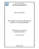 Tóm tắt Luận văn Thạc sĩ Kinh tế phát triển: Phát triển cây hồ tiêu trên địa bàn huyện Cư Jút