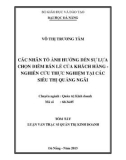 Tóm tắt Luận văn Thạc sĩ Quản trị kinh doanh: Các nhân tố ảnh hưởng đến sự lựa chọn điểm bán lẻ của khách hàng - Nghiên cứu thực nghiệm tại các siêu thị Quảng Ngãi